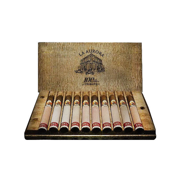Коробка La Aurora 100 Anos Tribute Limited Edition Belicoso на 10 сигар