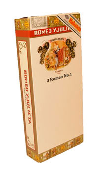 Упаковка Romeo y Julieta Romeo No 1 на 3 сигары
