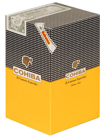 Упаковка Cohiba Coronas Especiales на 25 сигар