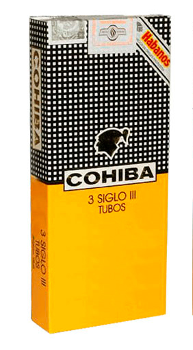 Упаковка Cohiba Siglo III Tubos на 3 сигары