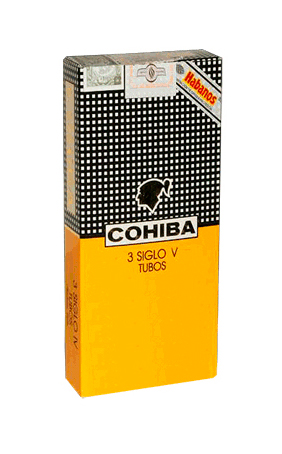 Упаковка Cohiba Siglo V Tubos на 3 сигары
