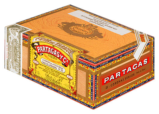 Коробка Partagas Coronas Senior Tubos на 25 сигар