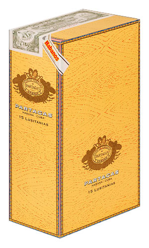 Упаковка Partagas Lusitanias на 15 сигар