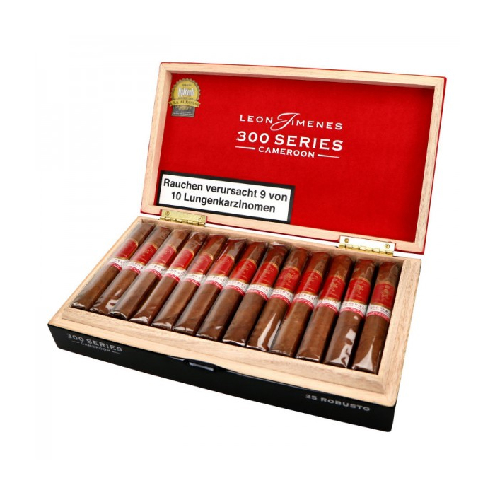 Коробка Leon Jimenes 300 Series Cameroon Robusto на 25 сигар