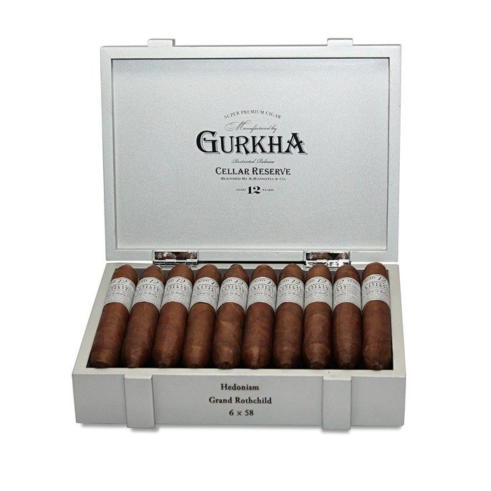Коробка Gurkha Cellar Reserve 12 Year Platinum Hedonism Grand Rothchild на 20 сигар