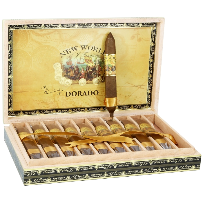 Коробка A. J. Fernandez New World Dorado Figurado на 10 сигар