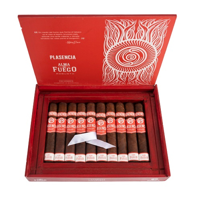 Коробка Plasencia Alma del Fuego Candente Robusto на 10 сигар