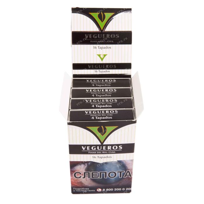 Упаковка Vegueros Tapados на 16 сигар 