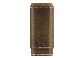 Чехол P&A на 3 сигары Черчилль, натуральная кожа и кедр T1067-Cognac