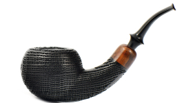 Курительная трубка Astra - Aurora Morta 255 - Tomato bent Black Blast, без фильтра