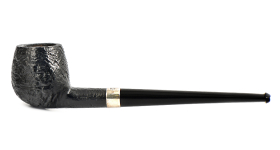 Курительная трубка Peterson - Junior - SandBlast - Silver Mounted - Canted Apple, без фильтра