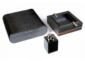Настольный набор сигарных аксессуаров Gentili SET-SV20-Croco-Black