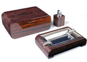 Настольный набор сигарных аксессуаров Gentili SET-SV40-Croco-Dark