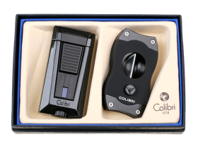 Подарочный набор зажигалка и каттер, Colibri Stealth, черный GS900T1