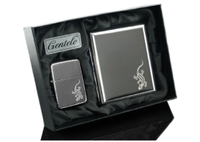 Подарочный набор портсигар с зажигалкой Gentelo 3-4107 