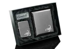 Подарочный набор портсигар с зажигалкой Gentelo 3-4112