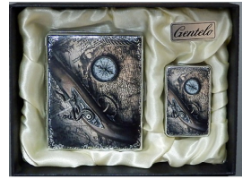 Подарочный набор портсигар с зажигалкой Gentelo 3-4117