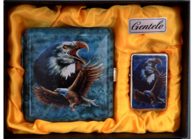 Подарочный набор портсигар с зажигалкой Gentelo Орёл-1 7-1002