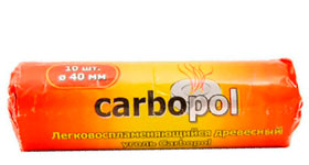 Уголь для кальяна Carbopol 40мм, 10шт.