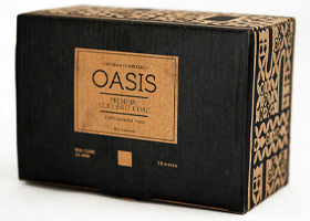 Уголь для кальяна OASIS (25mm) - 1KG - 72 BRICKS