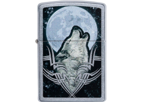 Зажигалка ZIPPO Howling Wolf 49261 с покрытием Street Chrome