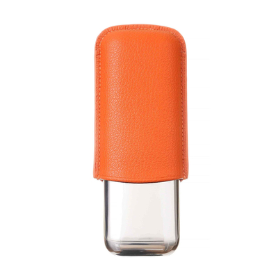 Чехол Lubinski на 2 сигары, металл и кожа, оранжевый FK1372-2