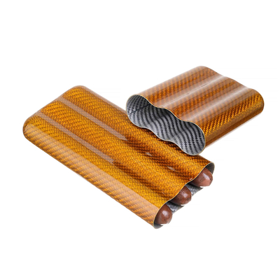 Чехол Lubinski на 3 сигары, золотистый карбон FK1383-5