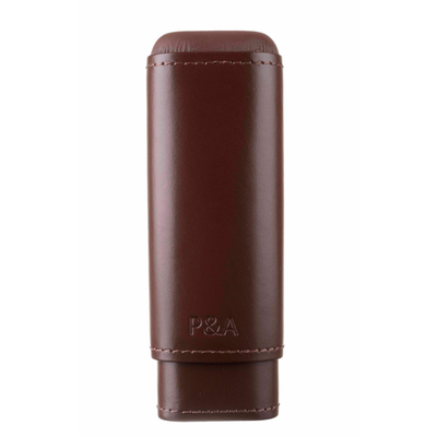 Чехол P&A на 2 сигары Робусто, натуральная кожа и кедр T1105-Brown