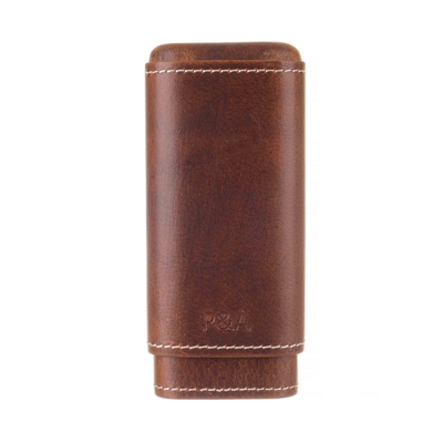 Чехол P&A на 3 сигары Черчилль, натуральная кожа и кедр T1067-Brown