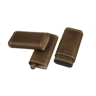 Чехол P&A на 3 сигары Черчилль, натуральная кожа и кедр T1067-Cognac