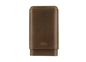 Чехол P&A на 4 сигары Робусто, натуральная кожа и кедр S202-Cognac