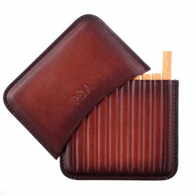Сигаретница P&A на 10 штук, натуральная кожа T114-Bordo