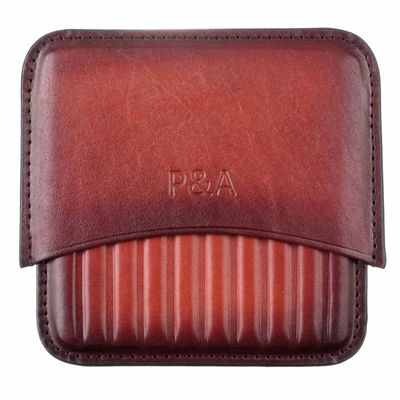 Сигаретница P&A на 10 штук, натуральная кожа T114-Bordo