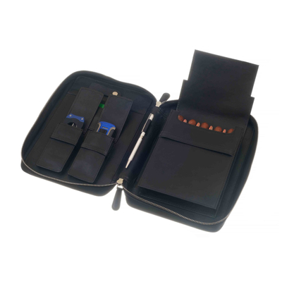 Сигарная сумка-хьюмидор P&A на 5 сигар, натуральная кожа C260-Black