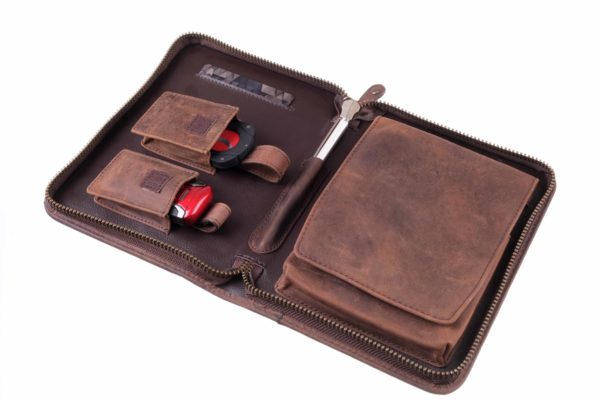 Сигарная сумка P&A на 6 сигар, натуральная кожа, коричневая C251-Buffalo
