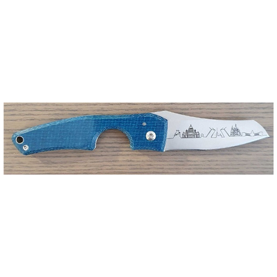 Сигарный нож Le Petit - Skyline - Blue Micarta - St. Petersburg