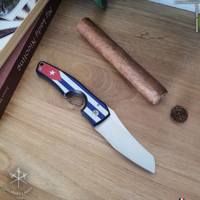 Сигарный нож Le Petit - Flag - Cuba - Dark wood