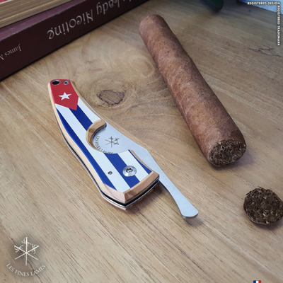 Сигарный нож Le Petit - Flag - Cuba - Light wood