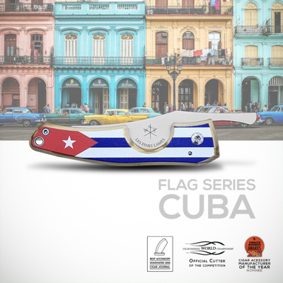 Сигарный нож Le Petit - Flag - Cuba - Light wood