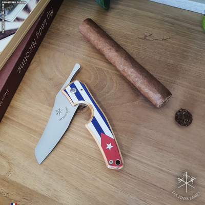 Сигарный нож Le Petit - Flag - Cuba - Light wood