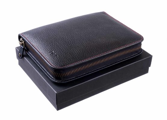 Сигарная сумка P&A на 6 сигар, натуральная кожа, черная C251-Black