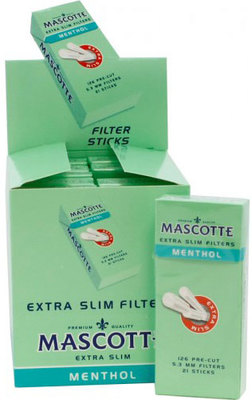 Фильтры для самокруток Mascotte Extra Slim Filters Sticks Menthol 126