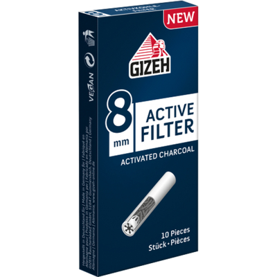 Фильтры для самокруток Gizeh Active Filters Charcoal 8mm - 10 шт