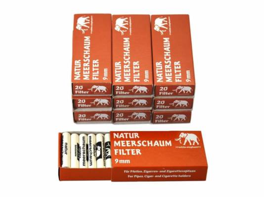 Фильтры для трубок White Elephant Natur Meerschaum Filter 9mm 20 шт.