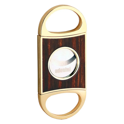 Гильотина Adorini Fusion c двойным лезвием с эбеновым деревом, золотой 16208