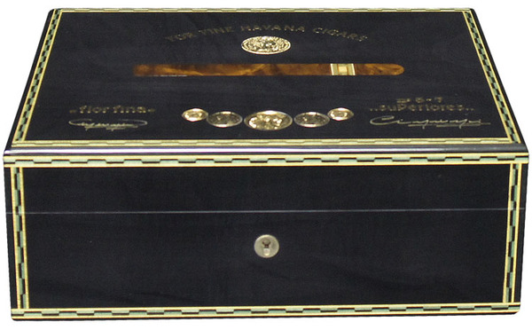 Хьюмидор Elie Bleu Medals Black Tinted Sycamore на 75 сигар