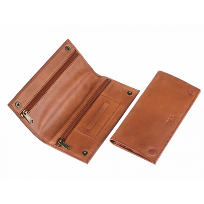 Кисет P&A для самокруток и 2 смесей, натуральная кожа P307-Cognac