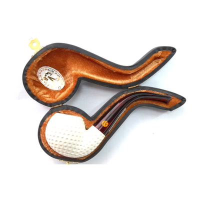 Курительная трубка Altinay Meerschaum Carved Bent Apple, без фильтра 