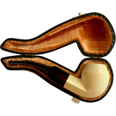 Курительная трубка Altinay Meerschaum Carved Bent Bulldog, без фильтра 