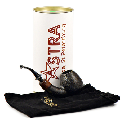 Курительная трубка Astra - Aurora 125 - Brandy bent Black Blast, без фильтра